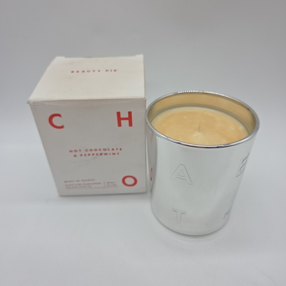 BEAUTY PIE Hot Chocolate & Peppermint Luxury Scented Candle 8.4 oz DISCONTINUED